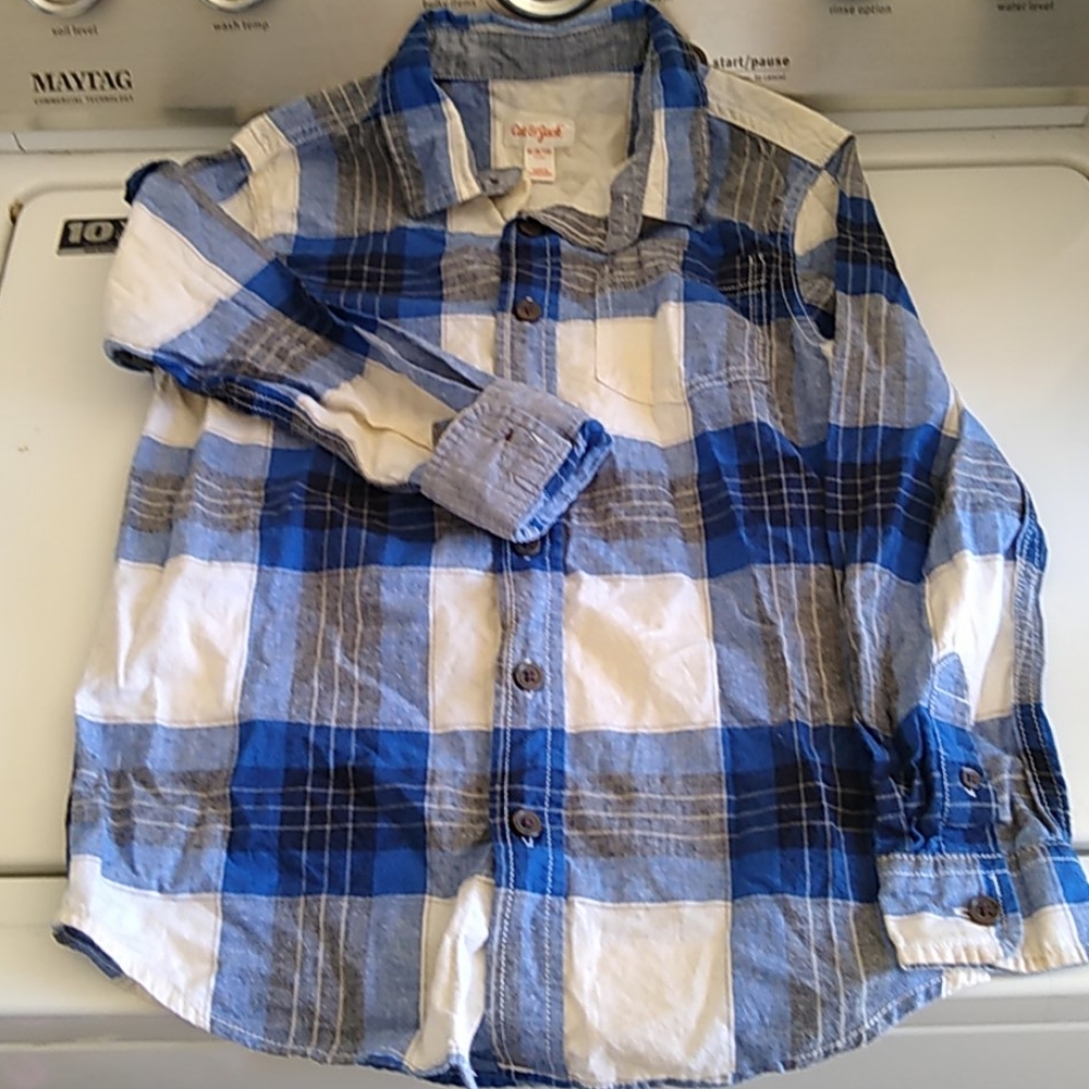 🌻2X$12 Boys Cat & Jack Button Up Size M